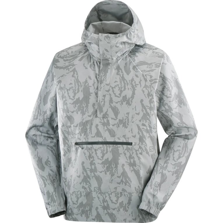 Grey Salomon Outlife Ripstop Half Zip Men's Windbreaker | PH 18475E